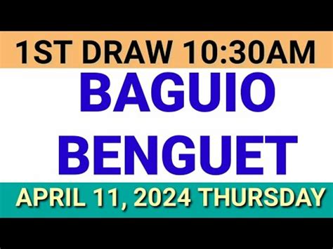 STL Baguio and STL Benguet Result 1st draw January 11, 2024..